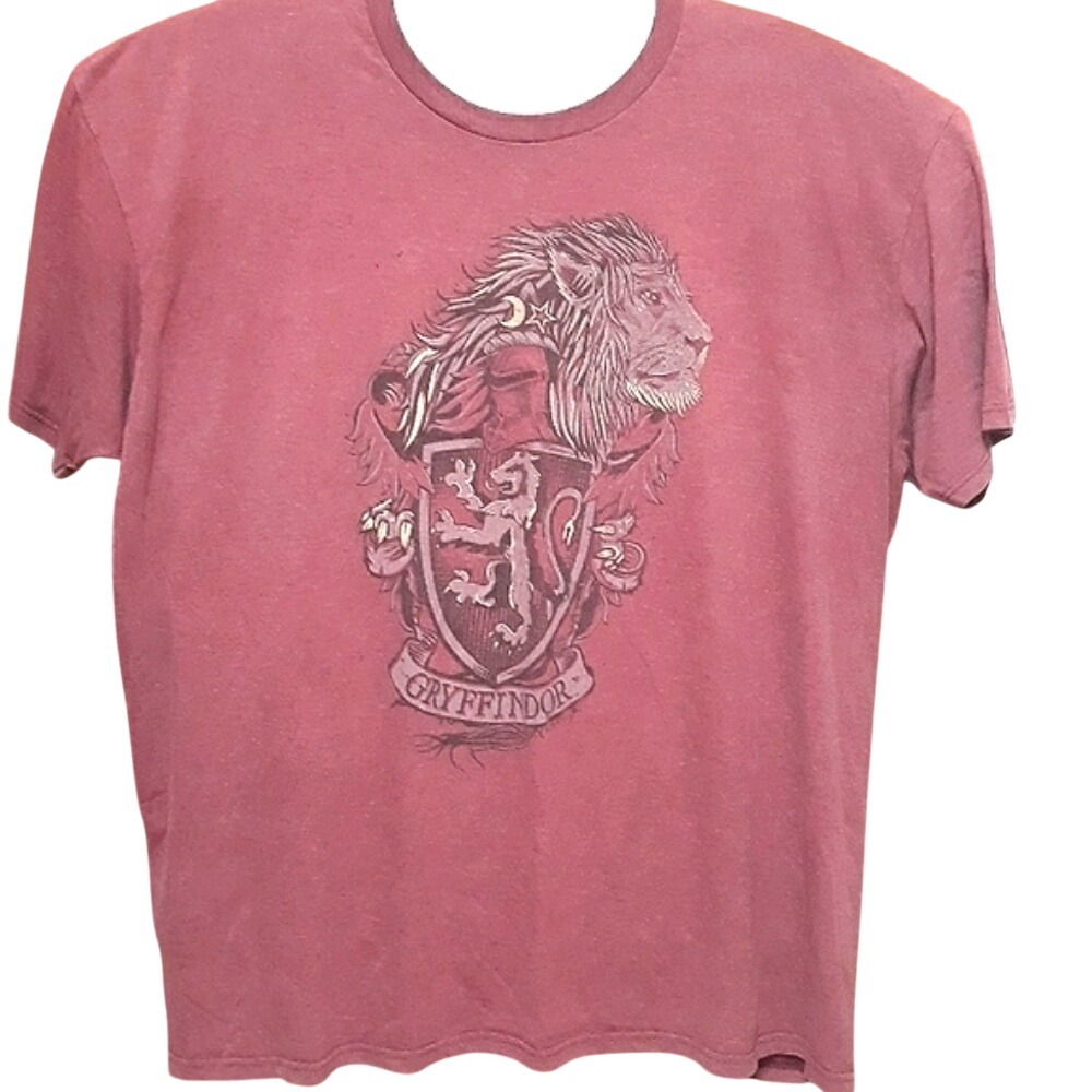 Harry‎ Potter Gryffindor Lion Crest Graphic Tees Maroon Heather Mens 3XL 54/56
